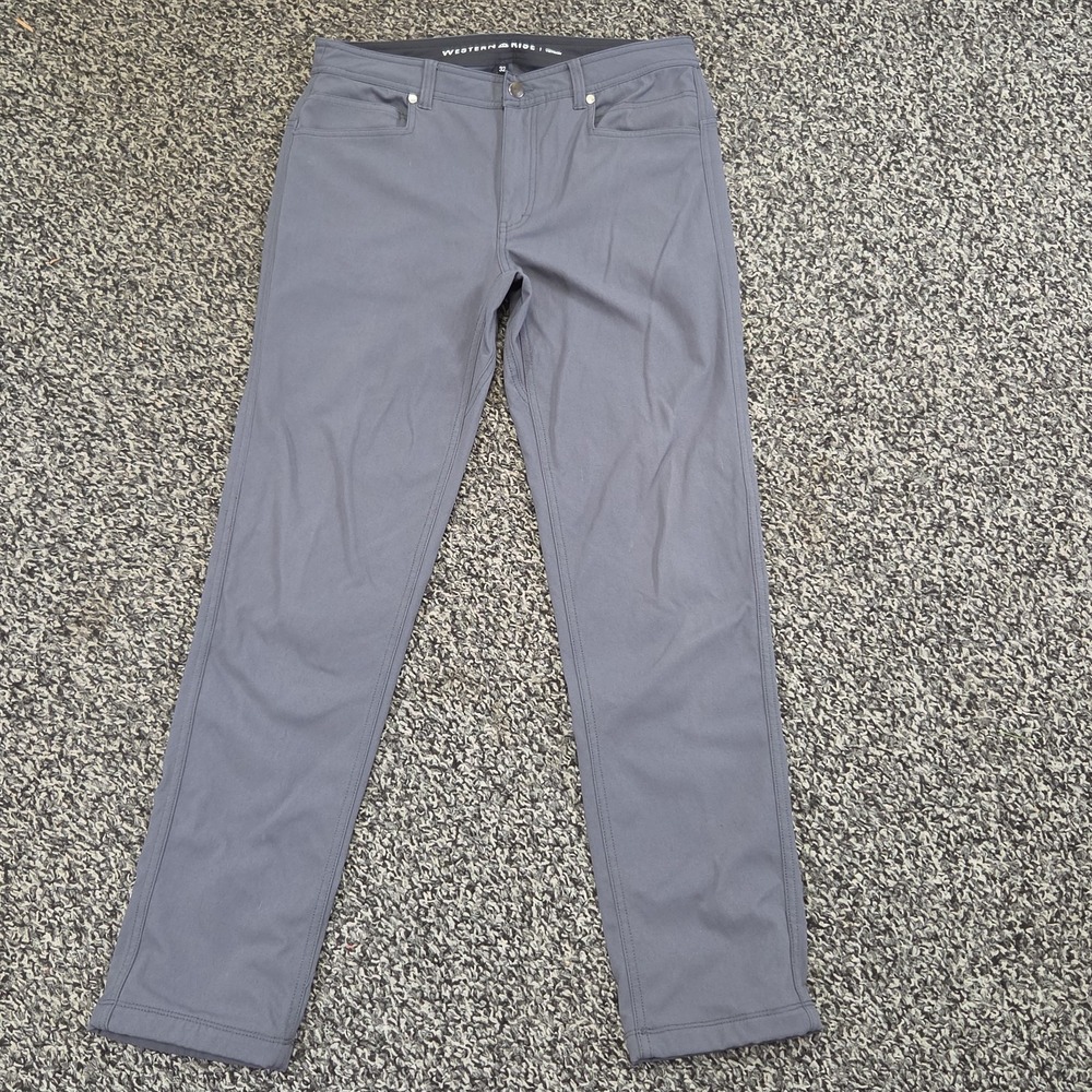 Western Rise Evolution Pants Men's 32x31 Gray Performance Stretch Chino Trouser